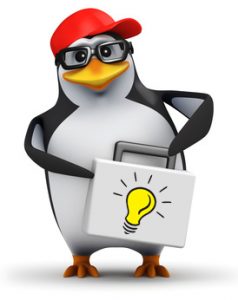 3d Penguin in baseball cap with first aid kit